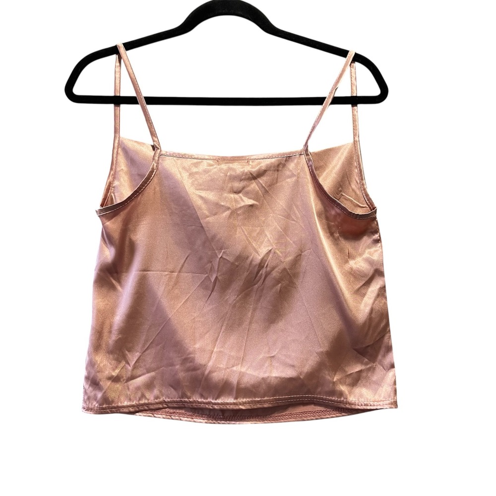 NEW Nasty Gal Womens Cami Top Size 0 Rose Gold Cowl Neck Satin Party Feminine - Picture 2 of 7